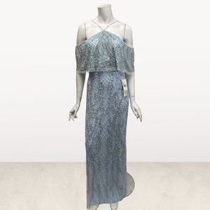 Aidan Mattox Off The Shoulder Sequin Gown